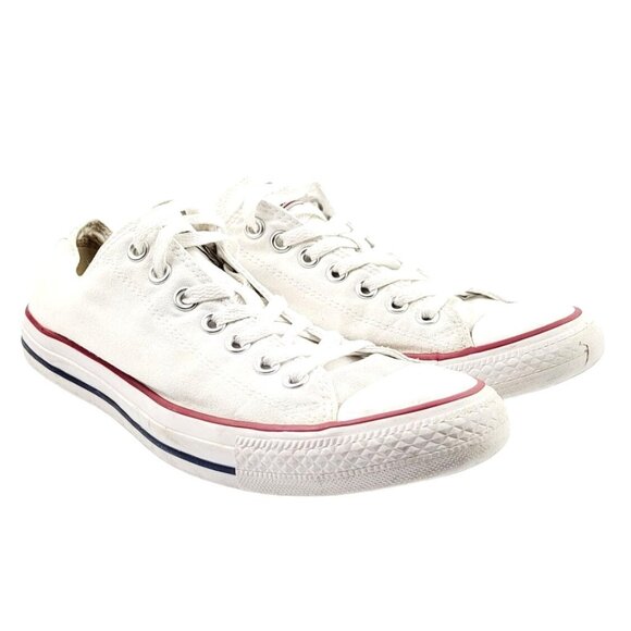 Converse White Canvas Sneakers - Size‎ 11 - Picture 1 of 8